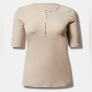Torrid Beige Rib Henley